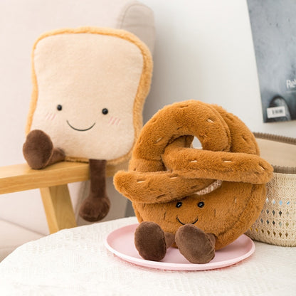 Entertaining Squeaky Plush Bread Toy