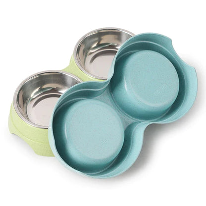 Double Stainless Steel Pet Feeding Bowls