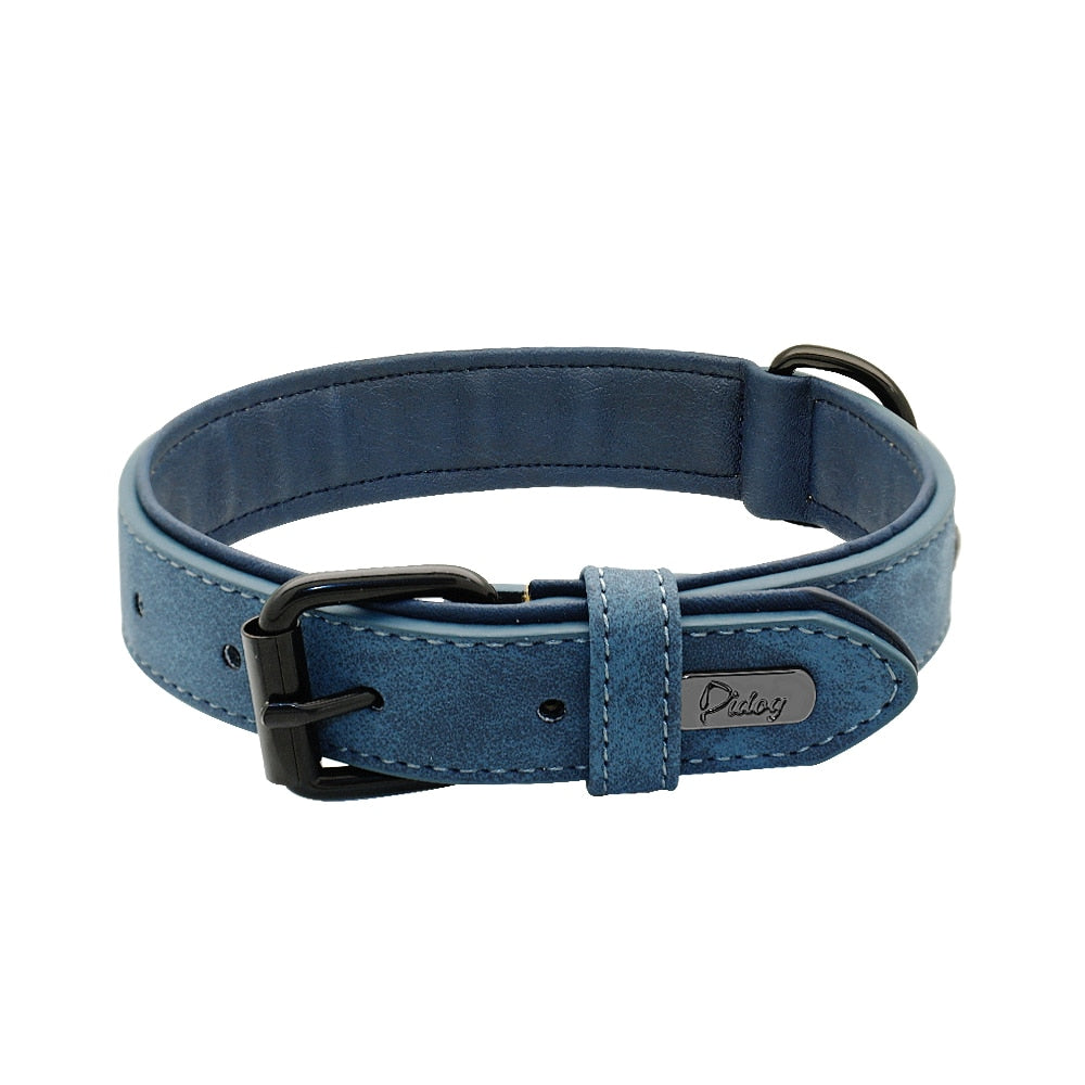 Leather Padded Adjustable Dog Collar