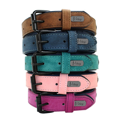 Leather Padded Adjustable Dog Collar