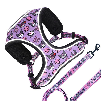 Cartoon Reflective Dog Harness and Leash